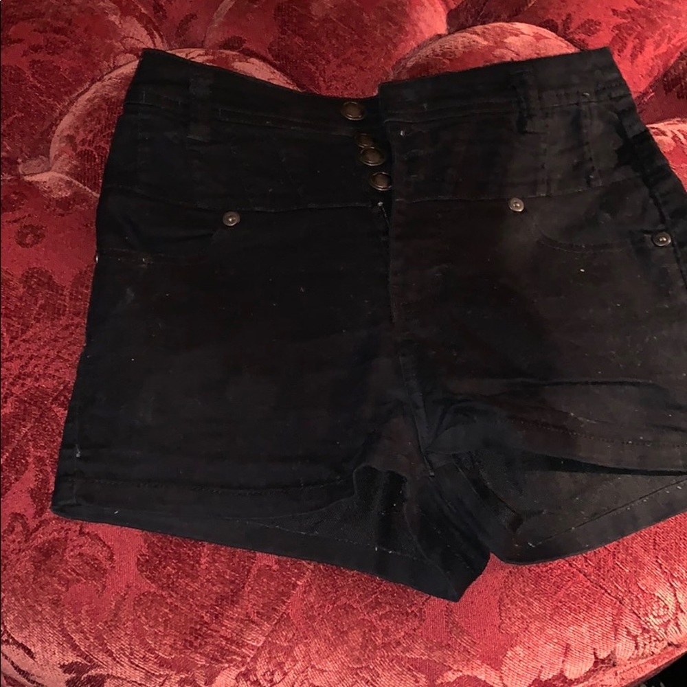 Xs high waisted 4 button forever 21 black shorts